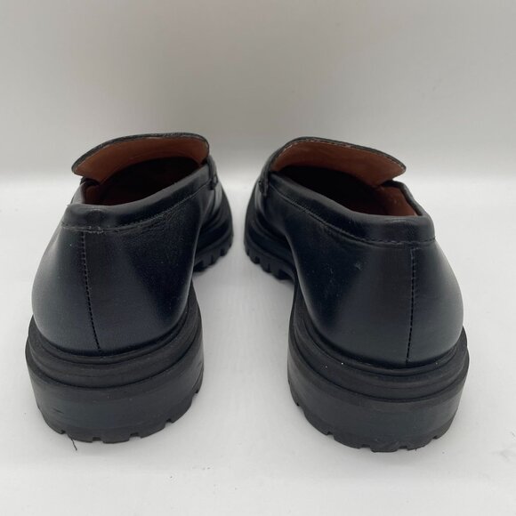 Madewell $158 The Bradley Lugsole Loafer Flats Black Leather Sz 7.5 NG674 Preppy - Picture 7 of 11